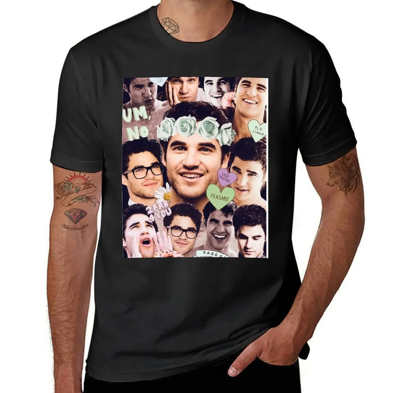 

Darren Criss T-Shirt graphic tee shirt oversized heavyweights mens plain t shirts
