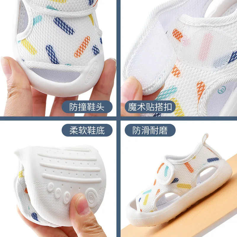 Baby Sandals Men\'s Toddler Shoes Summer Soft Bottom Non-Slip 0-1-3 Years Old Baby Mesh Infant Baby Girl Shoes