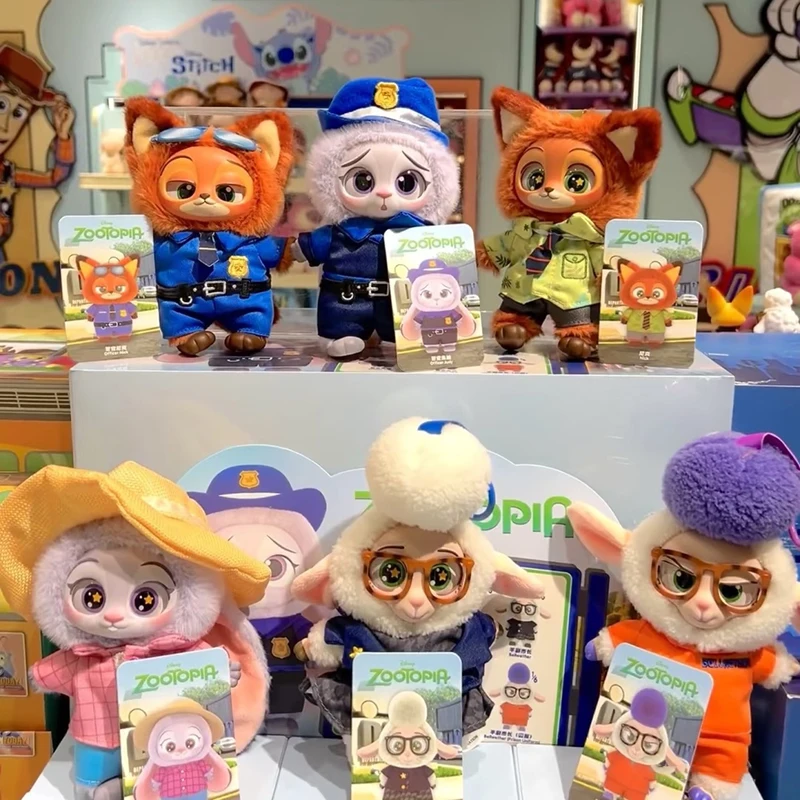 정품 주토피아 시리즈 비닐 블라인드 박스 애니메이션 만화 주디와 닉 플러시 비닐 인형 장난감 미스터리 박스 크리스마스 선물 오리지널