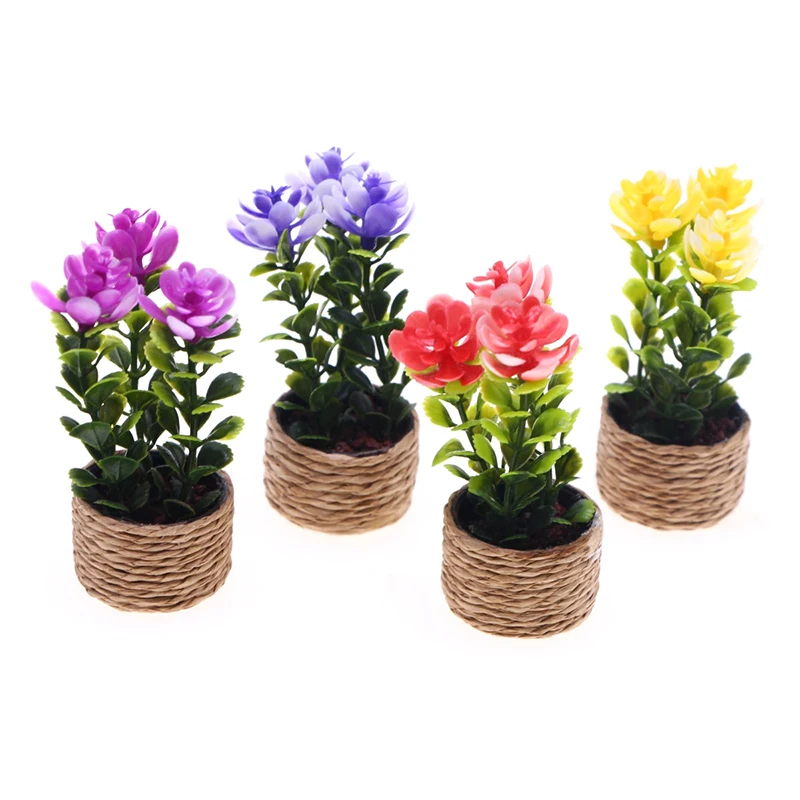 1/12 Puppenhaus Simulation Mini Blume Topf Modell Puppe Topfpflanzen Dekoration Micro Landschaft Garten Bonsai Ornament