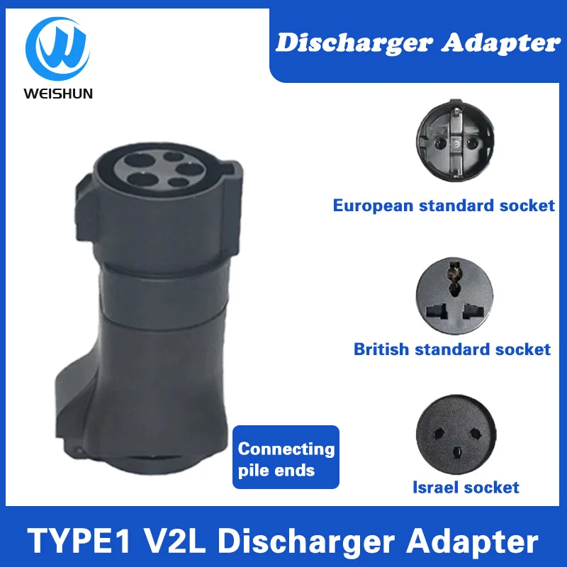 V2L Discharger For Type2 Car Discharge EV Cable Adapter Support For Universal Discharge Function Vehicle Car to Load Type1 GBT