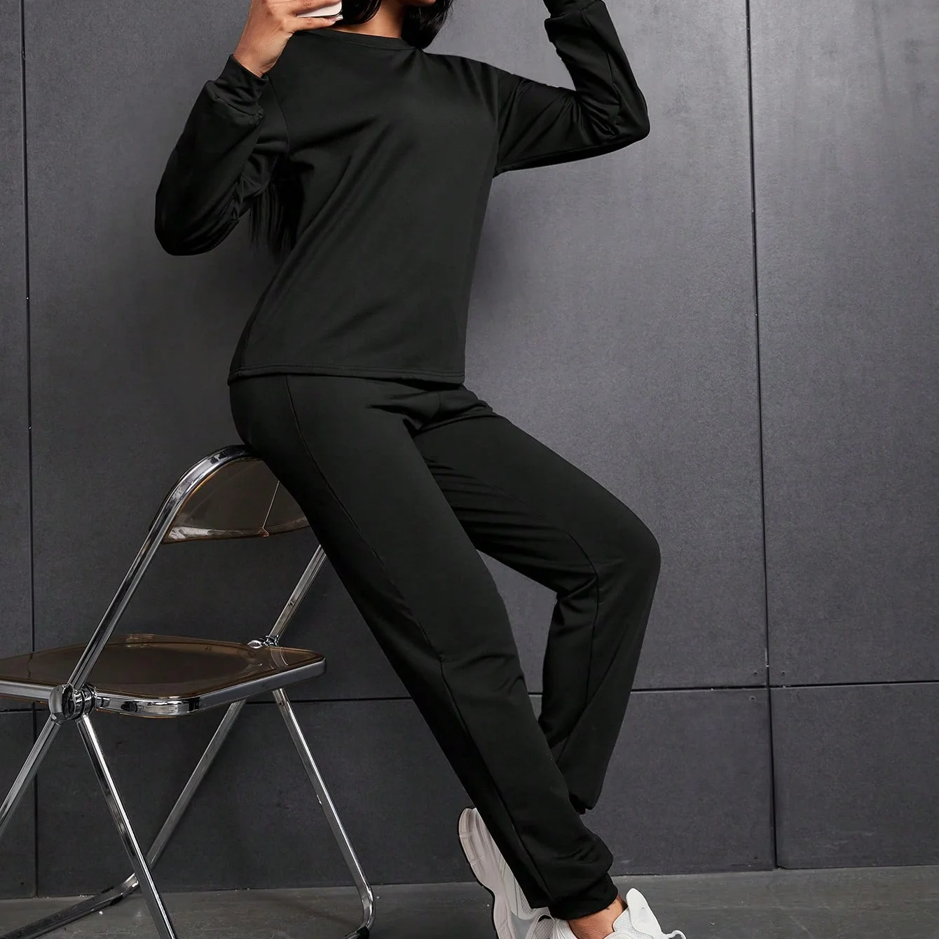 2-piece women\'s fashion elegant pants Suit women\'s casual wear Jogger suit Korean version sport suit cotton tracksuit