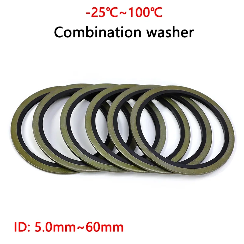 

Washer Seal M5 M6 M8 M10 M12 M14 M16 M18 M20~M60 Bonded Washer Metal Rubber Oil Drain Plug Gasket Sealing O Ring Assortment Set