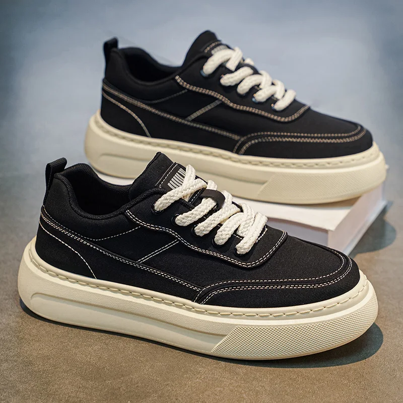 

Platform Sports Shoes Men's Sneakers Canvas Casual Sports and Leisure Outdoor Shoes for Men Apring and Autumn Wear-resistant