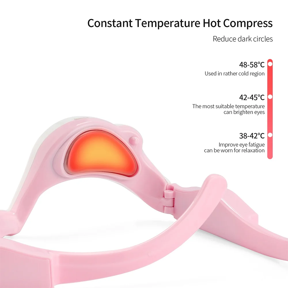 Eye Massager 3D Warm Hot Compress Eye Care Instrument Vibration EMS Micro-Current Pulse Eye Relax Device Remove Dark Circle