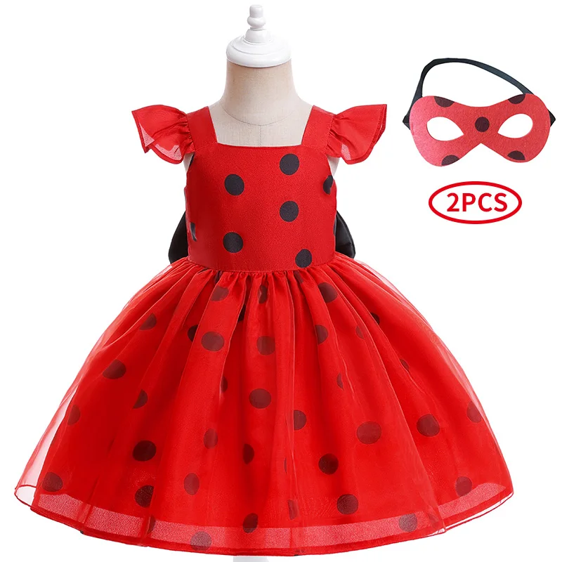 

Платье для девочки на 0-6 лет, Рождество, Хэллоуин, платье принцессы, модное платье для косплея с волнистыми точками, детское платье на день рождения, костюм для девочки