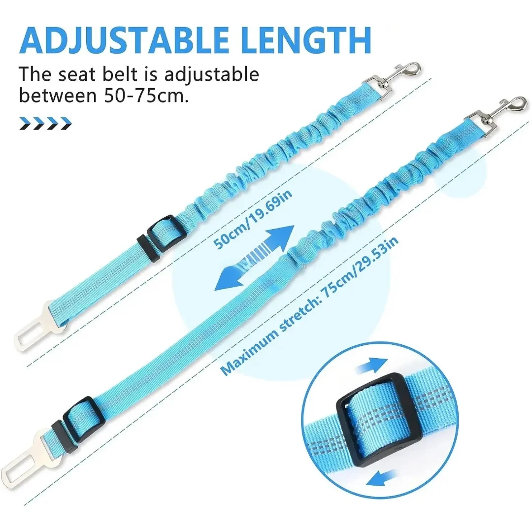 Advanced Dog Car Seat Belt Pet Dog Car Seat Nylon Material Seat Buckle Adjustable Length Suitable For Any Pet Dog Traction Rope