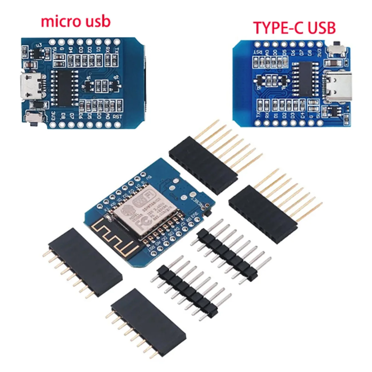 ESP-12F ESP8266 D1 Mini Nodemcu Lua USB WeMos Micro Type-c / Micro WLAN WIFI Expansion Development Board Support OTA Pin