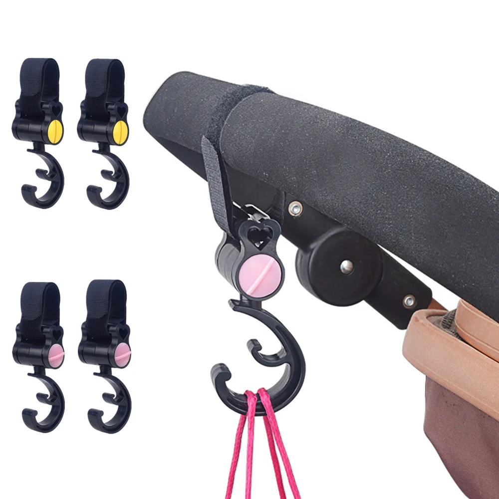 

2Pcs/Set Baby Mutiple Stroller Hook Diaper Bag Hanger Child Rotating 360 Activity GearPram Hanger Baby Car Stroller Accessories