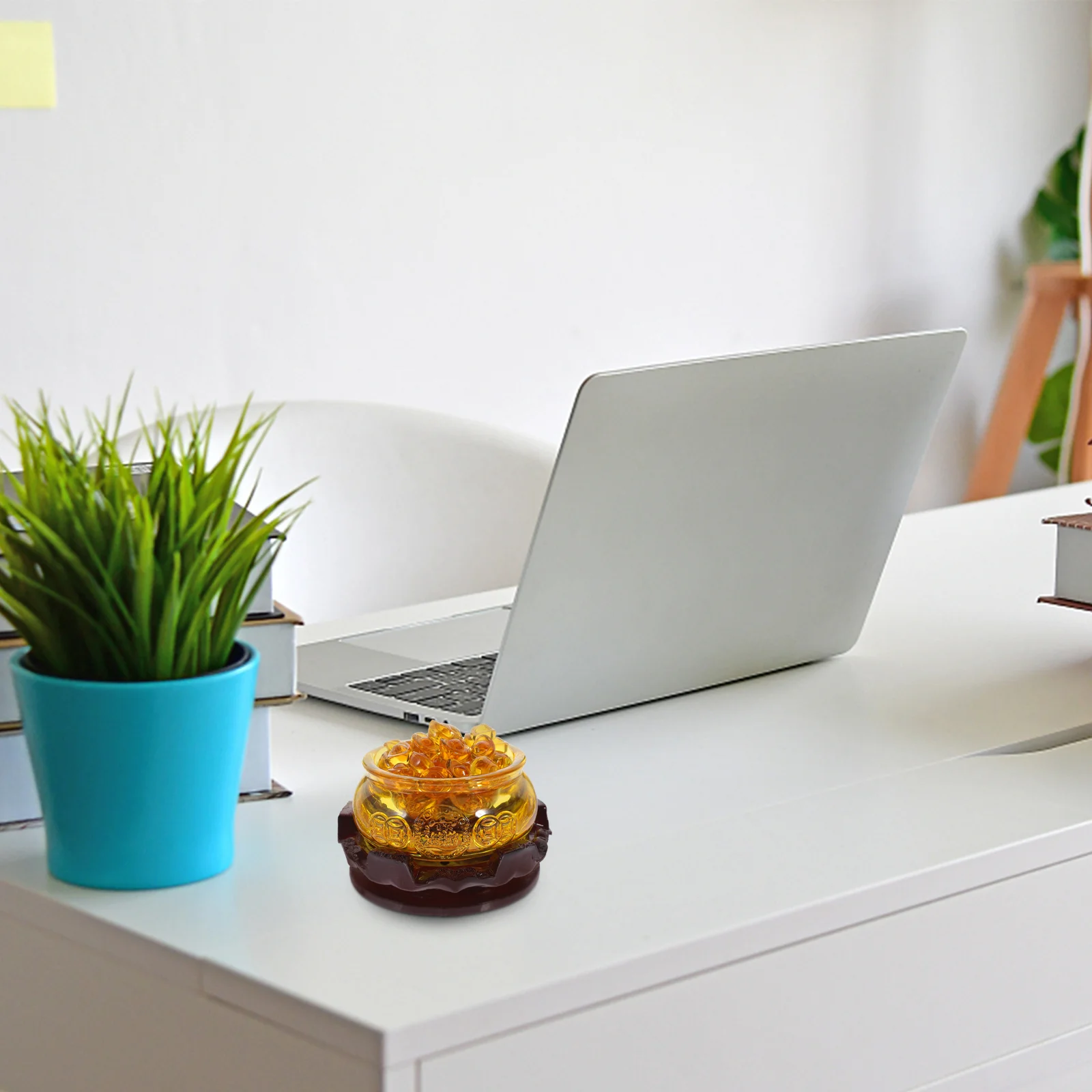 

Desk Fan Lucky Crystal Basin Desktop Bookshelf Ornaments Home Decoration Computer