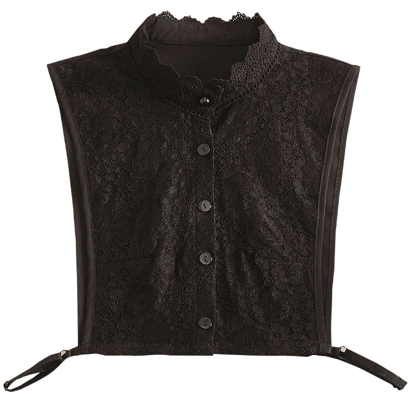 여성용 셔츠 탈부착 가능한 레이스 스탠드 페이크 칼라 액세서리 빈티지 여성용 가짜 블라우스 칼라