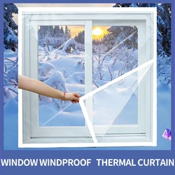 1pc Transparent Window Insulation Film Winter Warmth Thickening Cold Wind Blocking Window Film Adjustable Durable Insulation Kit