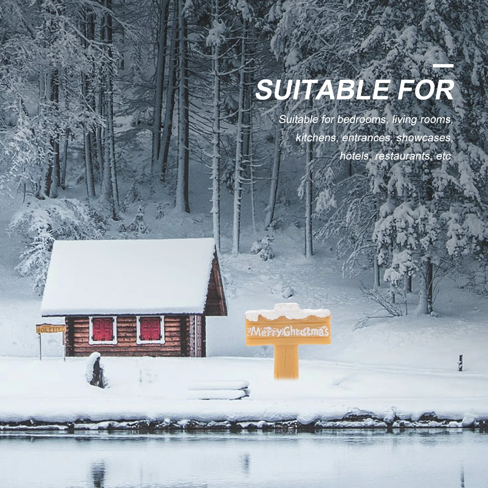 

12Pcs Christmas Decorative Ornaments Resin Craft Adorable Landscape Decor for Bedroom Living Room Holiday Season Setup