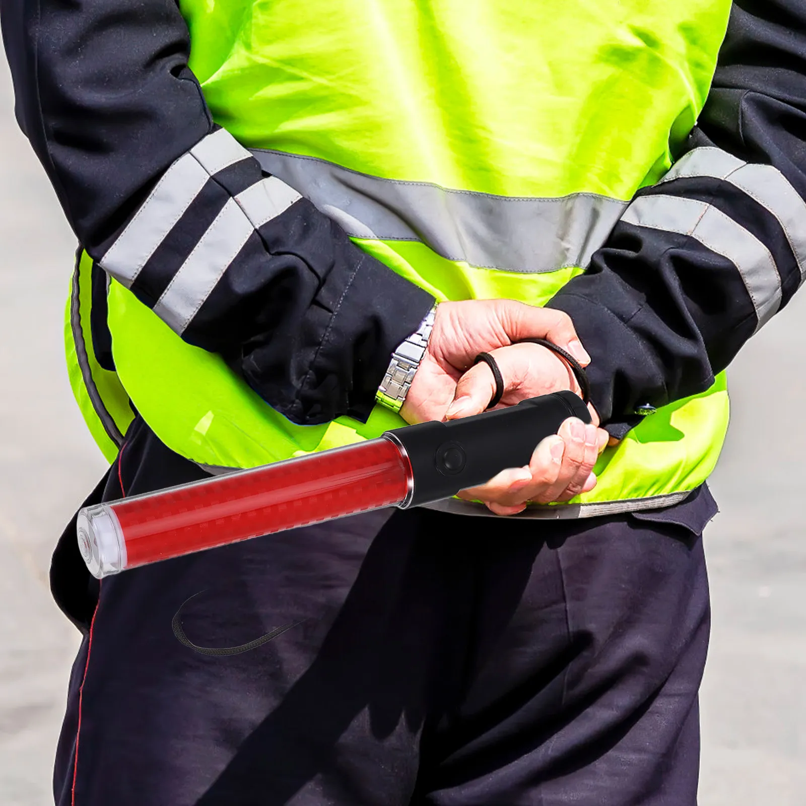 26Cm LED Traffic Control Wand Multifunctional Glow Stick for Concerts Emergency Safety Outdoor Activities Magnetic Hook Portable