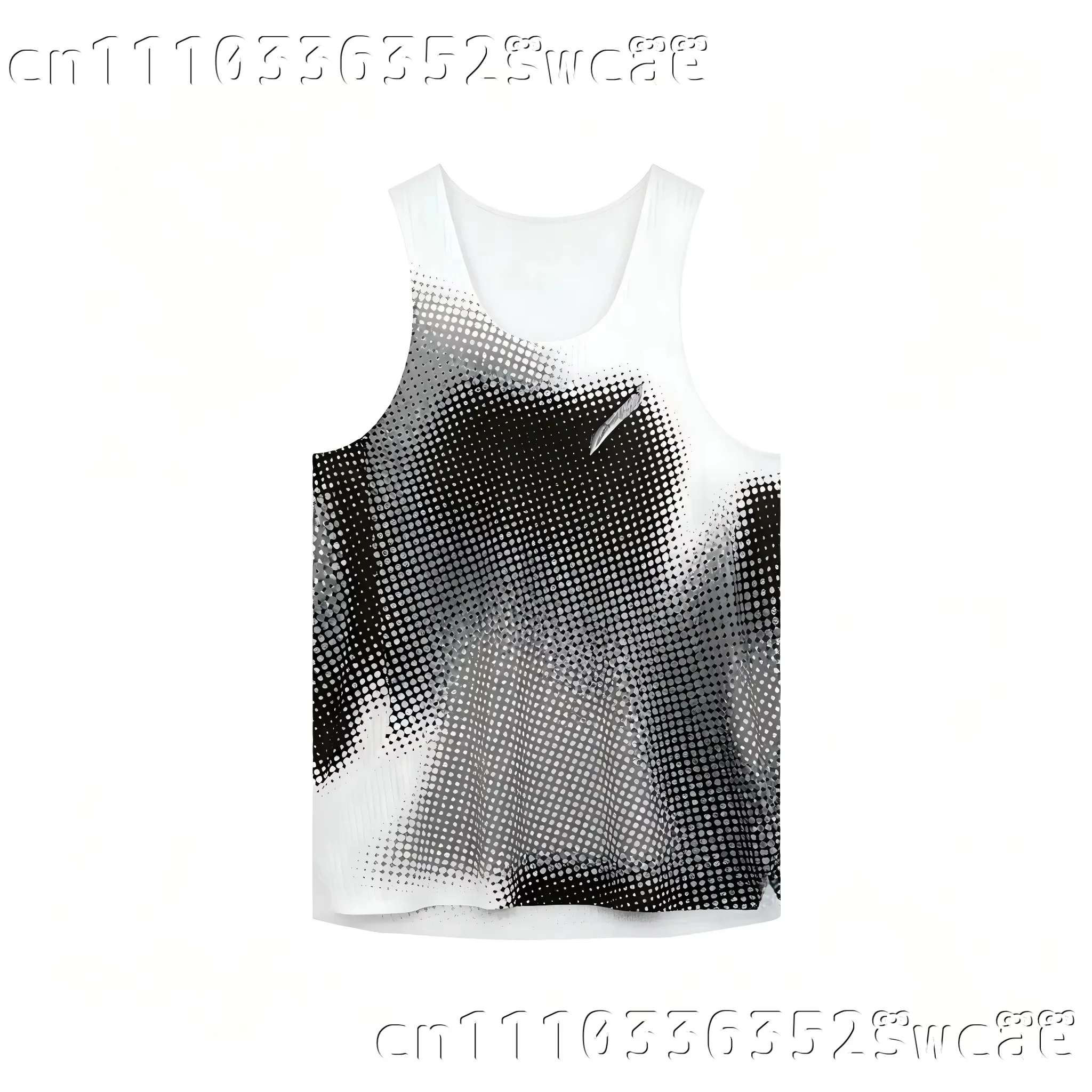 Wellenmuster-Lauf-Tanktop, atmungsaktives Mesh-Sportshirt, ärmelloses Shirt für Fitness, Marathon-Training, Familien-Set – Detail 5
