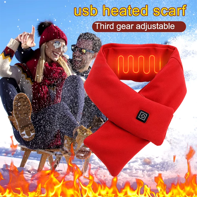 Heating Scarf Shoulder Warmer Neck Usb Women Men Temperature Scarf 3 Gears Wrap Fleece Washable Electric Not Inclound Battery