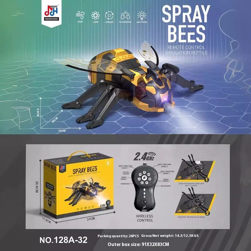 Robot araignée télécommandé RC, jouets araignée avec Spray/lumière/Musique, cadeaux pour garçons de 6 à 12 ans, jouets d'halloween et de pâques pour enfants