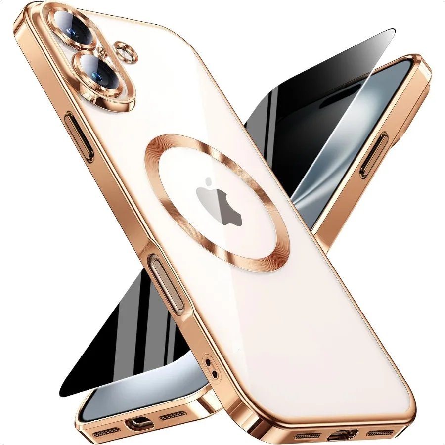 

Magnetic for iPhone 17 Case with Privacy Screen Protector Full Camera Cover[NonYellowing] Shockproof Clear Phone Case Compatibl