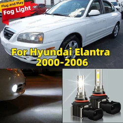 2Pcs 6000K LED Lamp Car Front Fog Light 15000LM Plug and Play For Hyundai Elantra 2000 2001 2002 2003 2004 2005 2006