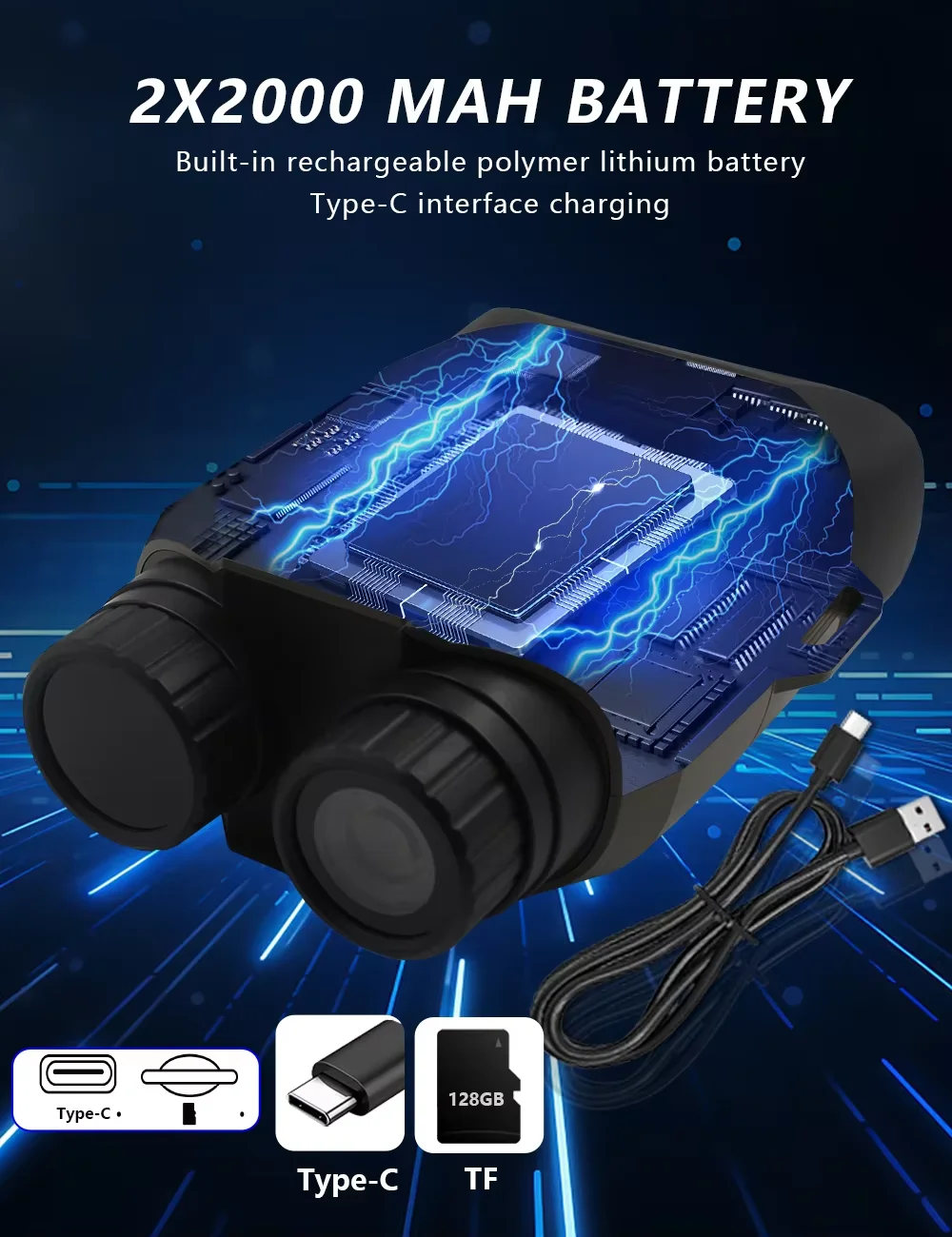 Kamera lornetkowa DT79 z podczerwienią, nagrywająca wideo 4K VR, z widzeniem nocnym 3D, wyświetlacz IPS 3,0 cala do eksploracji na świeżym powietrzu i polowań.