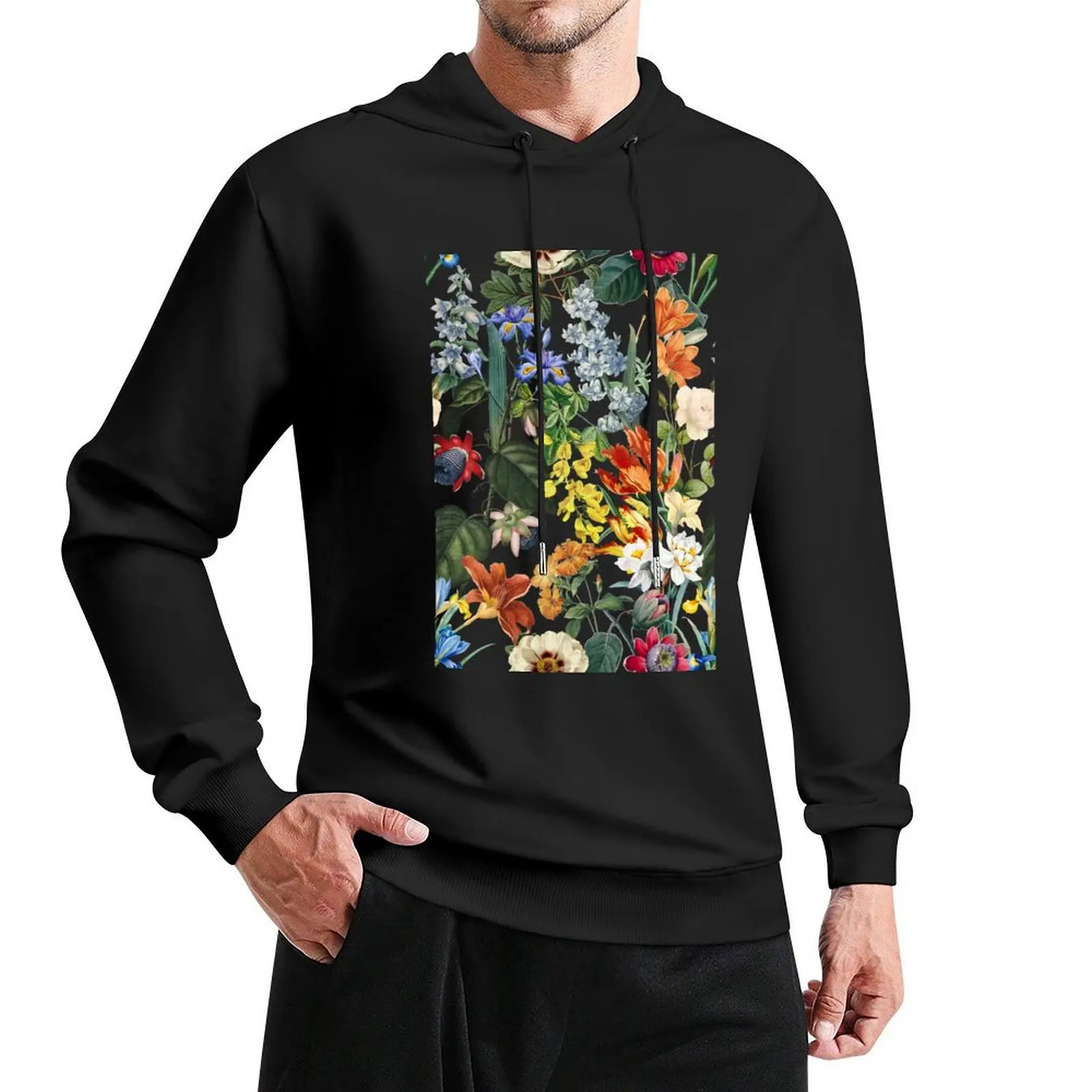 

Vintage Exotic Flower Botanical Garden Pullover Hoodie male clothes japanese hoodie