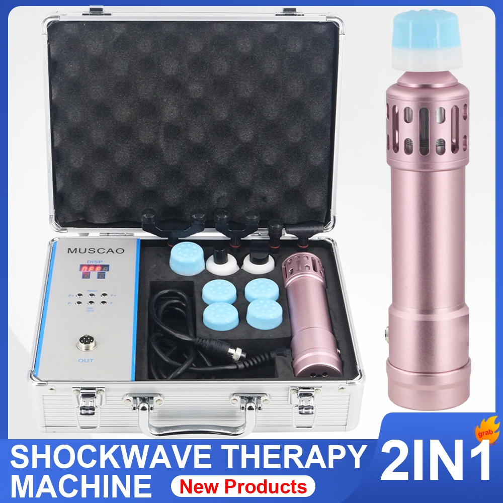 

Shockwave Therapy Machine 2 IN 1 Effective Relieve Limbs Pain Massage Muscle Relaxing Professoinal Shock Wave Chiropractic Gun