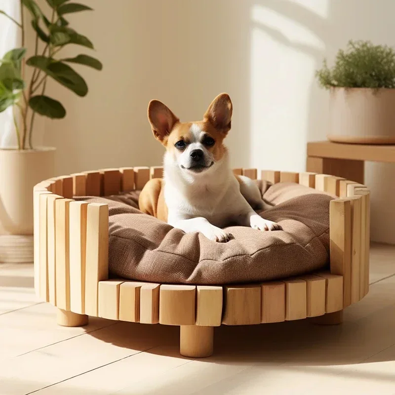 Customized furniture manufacturer, wooden dog house luxury pet wooden bed indoor wooden cat dog house