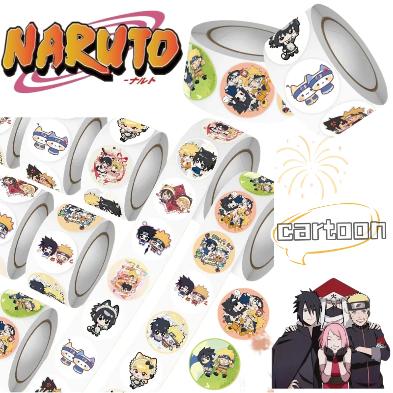 Pegatinas enrollables de Naruto, Sasuke Uchiha y Naruto Uzumaki, pegatinas de dibujos animados de alta calidad, modernas y portátiles para diario de estudiantes