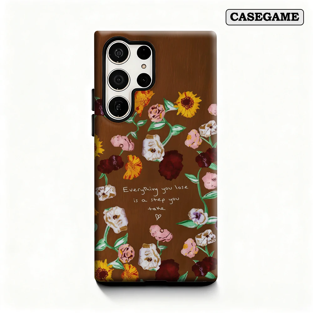 

Luxury Bohemian Florals Phone Case for Samsung Galaxy S20 FE S22 S24 S25 Plus Ultra 4G 5G Luxury Double-layer Back Cover Funda