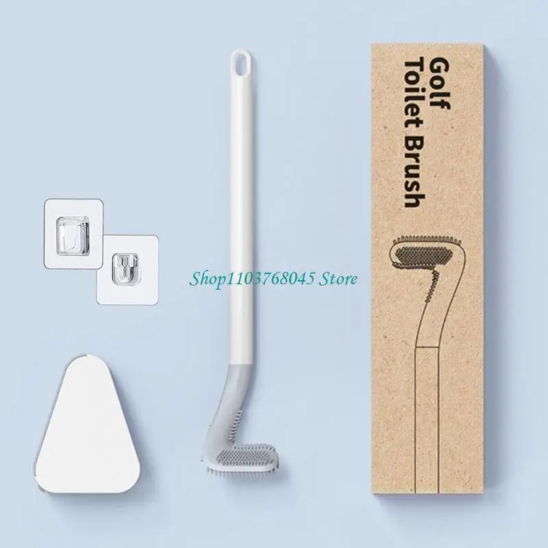 

R53F Golf Toilet Brush with Long Handle Wall Mounted Cleaning Brush and Holder Deep Cleaning Without Dead Ends Durable