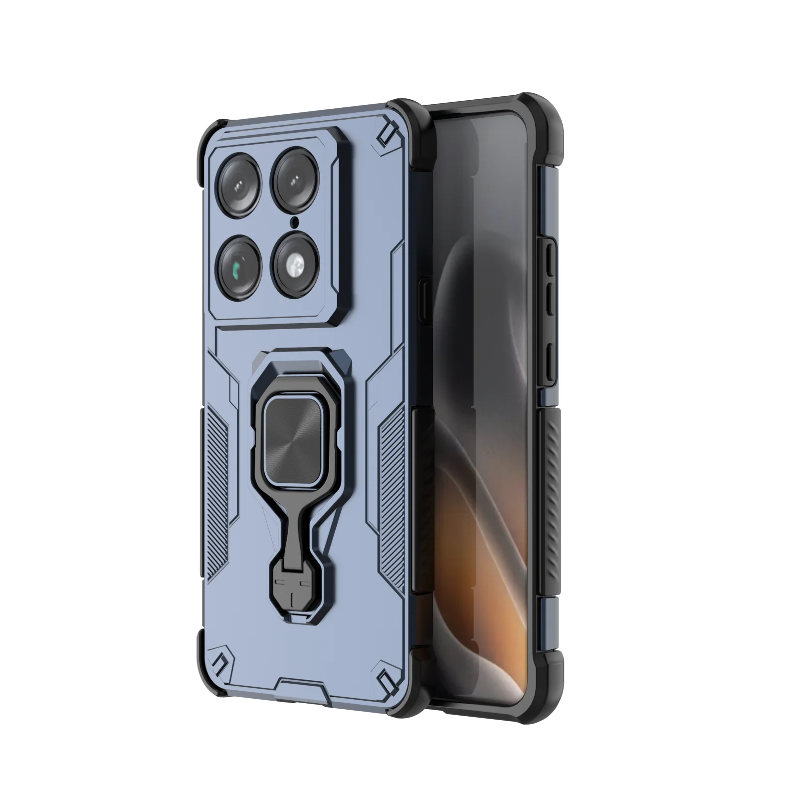 Magnetische Rüstung, stoßfeste Handyhülle für Motorola Signature 5G, Metallring-Ständerhalter, Kameraschutz, Rückseite, Coque – Detail 16