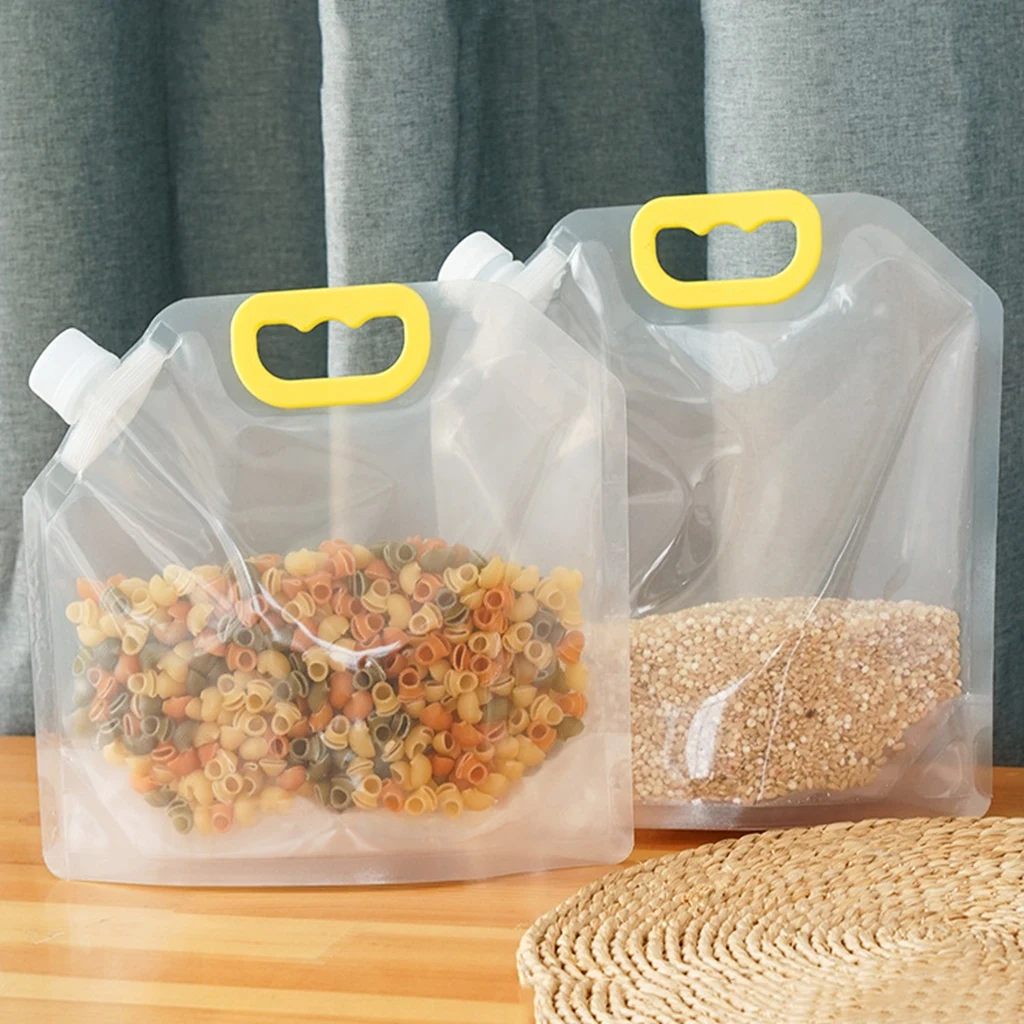 Grain Storage Bag Portable Insect Proof Moisture Proof Fresh Keeping Bag Recyclable Portable Transparent Grain Storage Bags