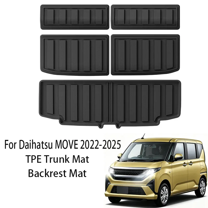 For Daihatsu MOVE 2022-2025 Fuel Version RHD TPE Car Trunk Mat Backrest Mat All Weather Waterproof Anti Slip Interior protector