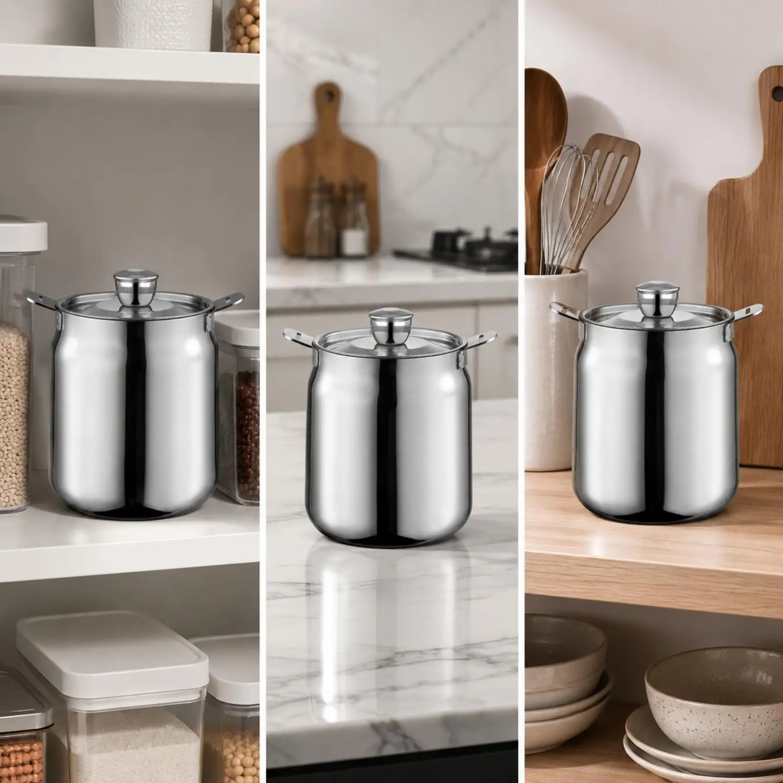 Grease Container Heat Resistant Stainless Steel Grease Container with Filter Mesh Cooking Oil Strainer Pot Easy to Clean view 5
