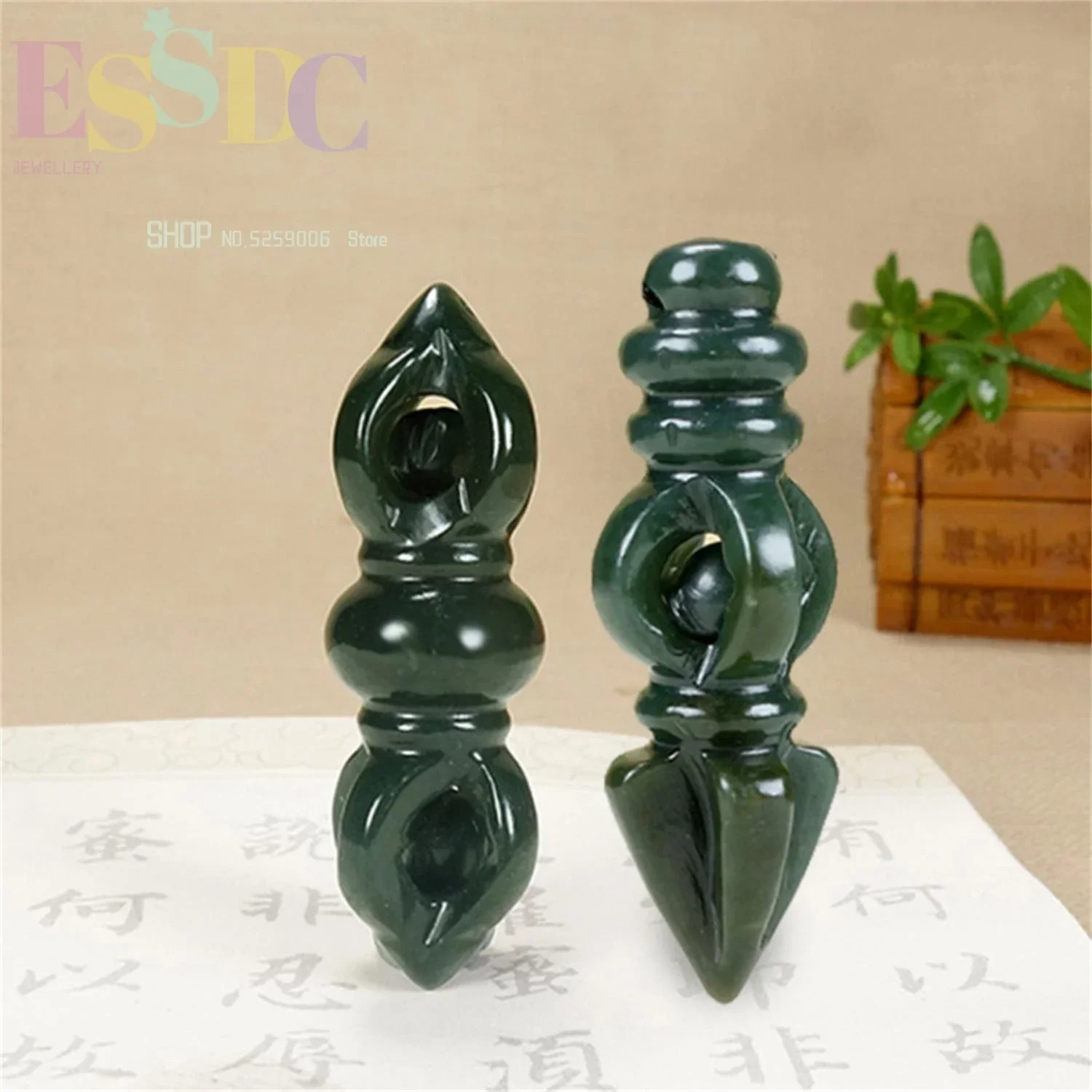 Natural Hetian Jade Sapphire Hollow Diamond Pestle Necklace Pendant For Men Women  Wholesale Couples good luck Gift Hand Carving