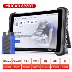 MUCAR 892BT Lifetime Free OBD2 Scanner Key IMMO Programming ECU Coding CANFD DOIP Bidirectional Control Car Diagnostics Tools