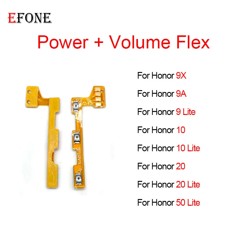 For Honor 9X 9A 9 10 20 50 Lite Power On Off Button Volume Switch Key Control Flex Cable