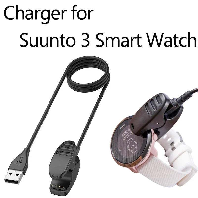 Câble de chargement USB, support de chargeur à clip pour Suunto 5 Peak/Ambit 1 2 3/Suunto Core/Suunto 3 Fitness/Traverse/Kailash