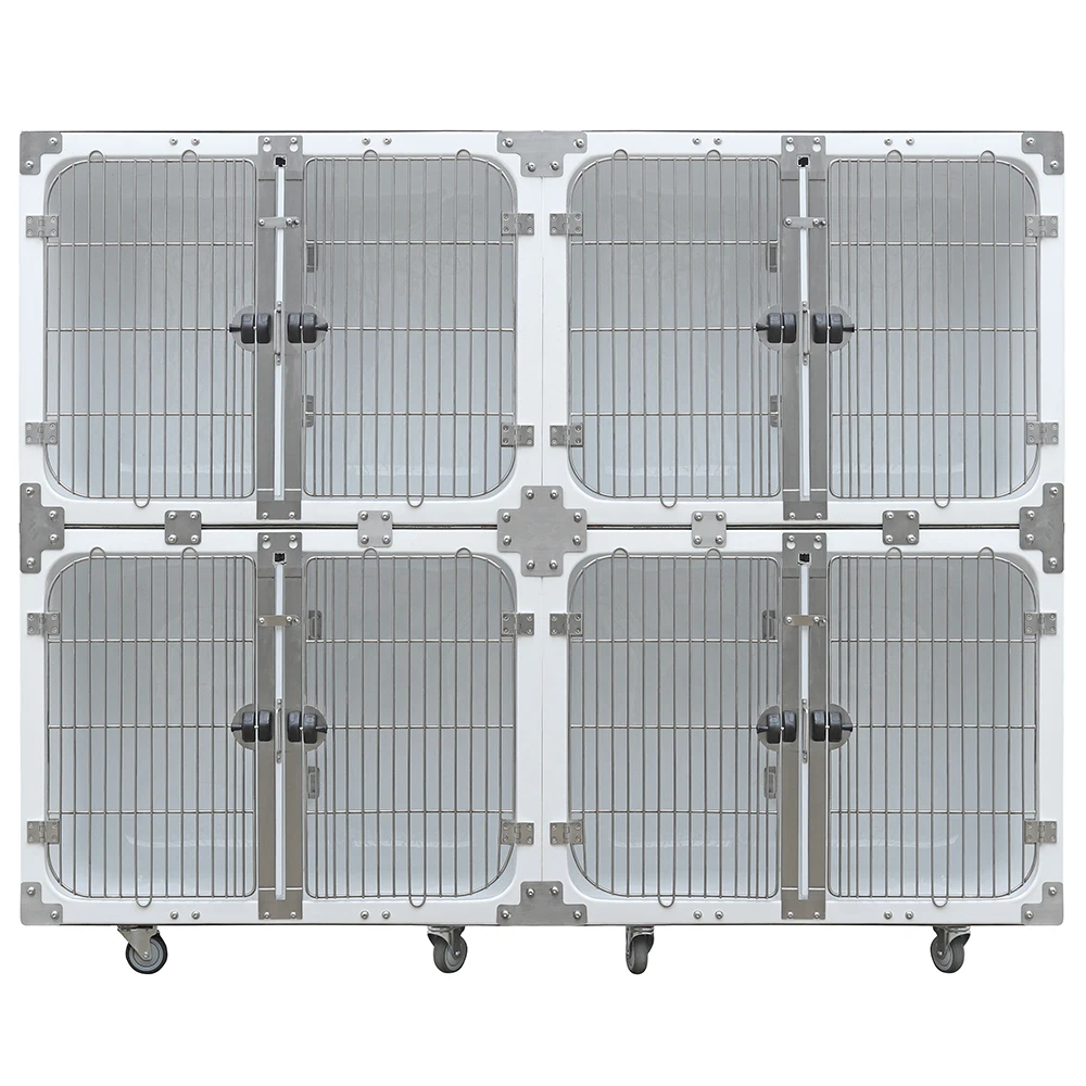 

Support diverse customization White comfortable pet cart fiberglass dog cage easy transportation pet grooming & medical Pet Cage