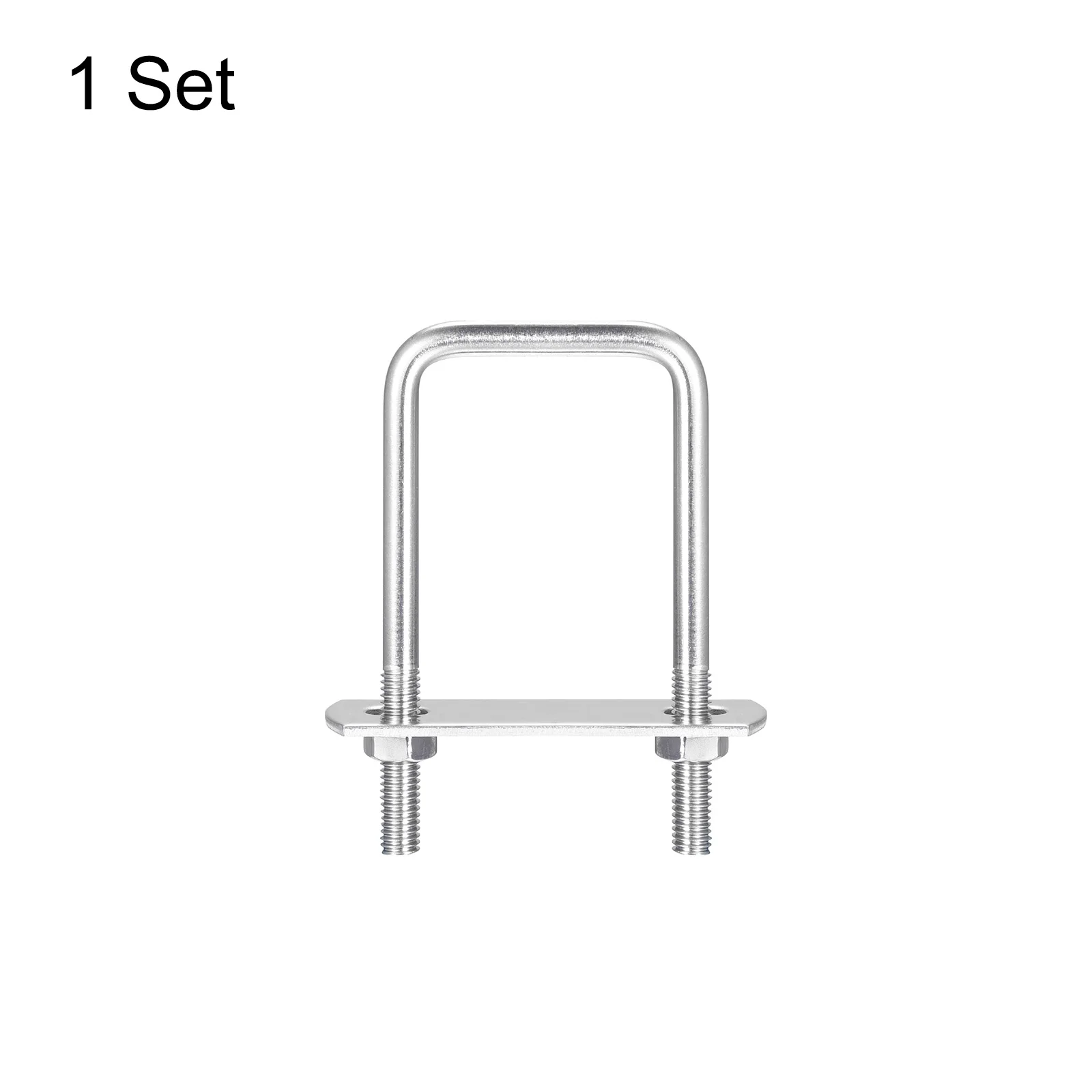1Pcs Square U-Bolts M6 M8 M10 304 Stainless Steel U Clamp Bolt with Nuts and Plates for Boat Trailer