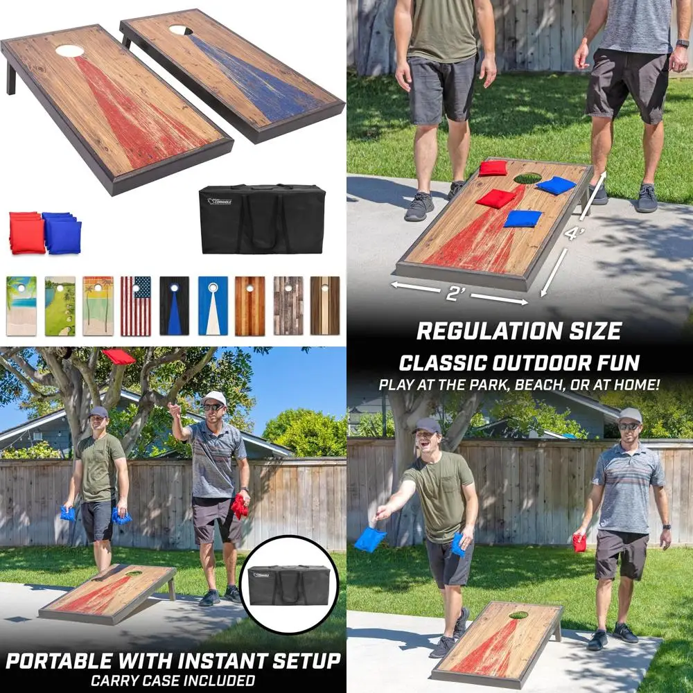 

4 x 2 ft Regulation Size Wood Cornhole Boards - 10 Vintage Wood Designs (Choose Your Style)