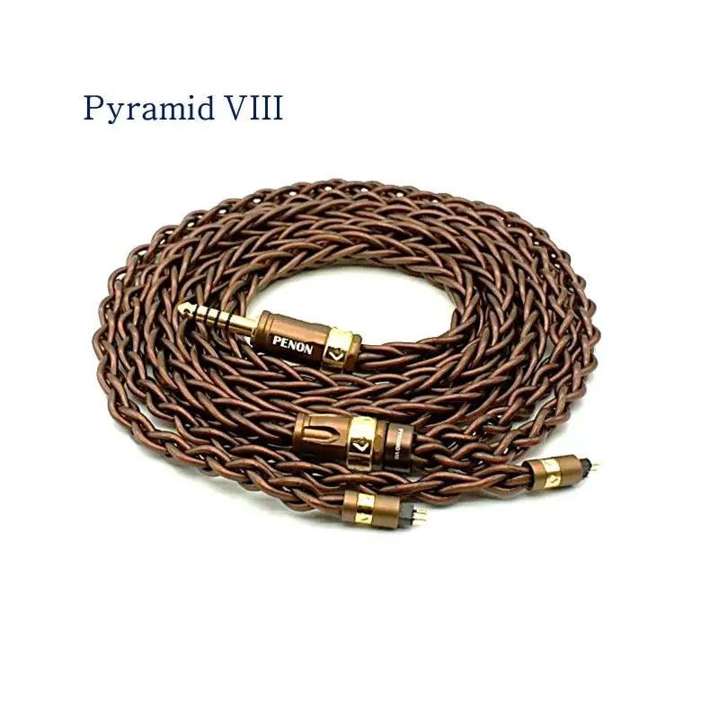 Penon Pyramid 4/6/8 Shares 2Pin 0.78mm Gold Silver Copper Alloy Audiophile Earphone Replacement IEM Upgrade Cable