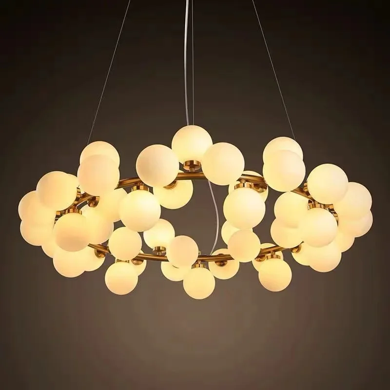 

Modern chandelier LED Pendant lamp White glass ball ceiling hanglamp lighting For Living Room Dining Room pendant light Fixtures