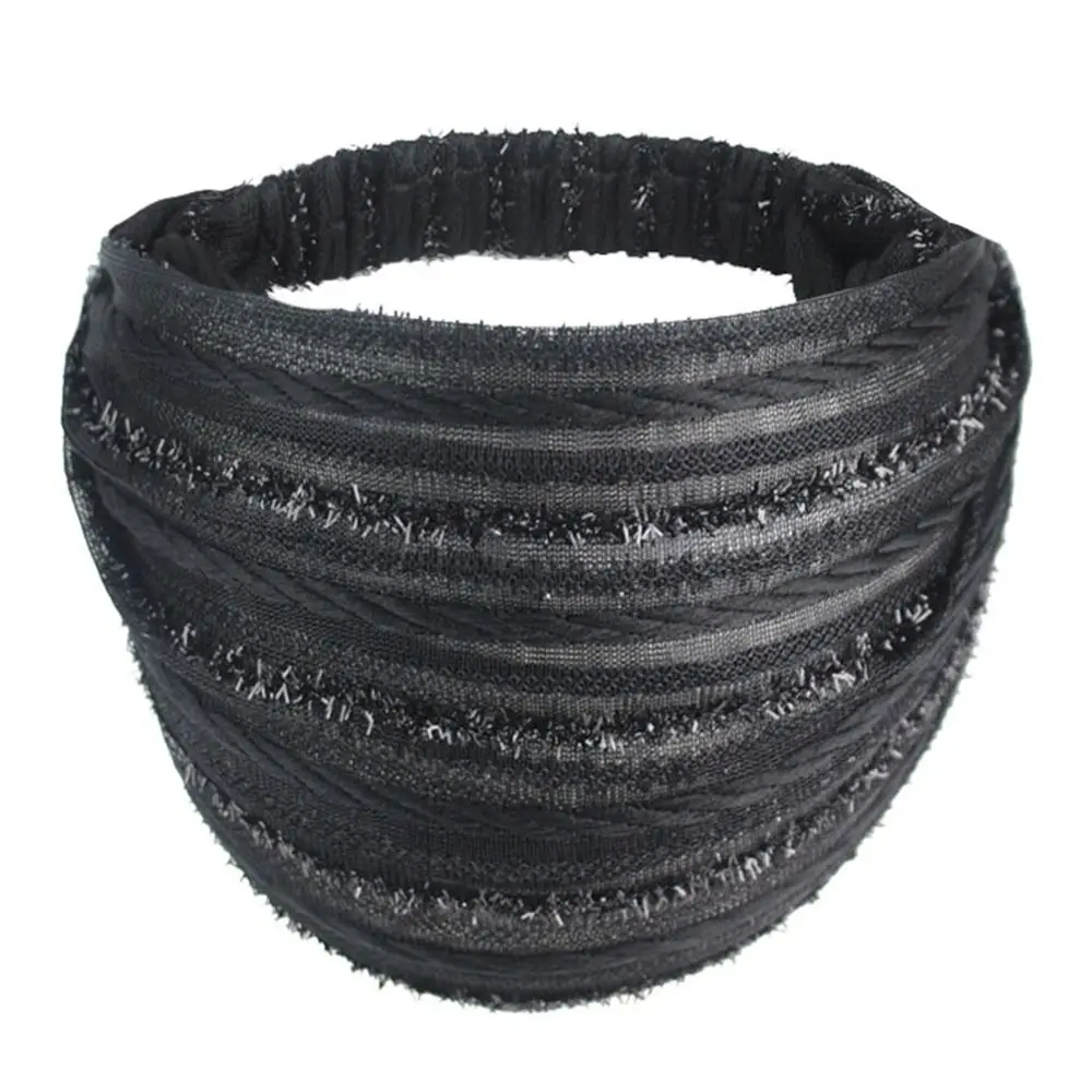 

Тканевый обруч для волос с блестками для мамы, покрытие для белых волос, блестящая полоска, женская повязка на голову, сетчатые ленты для волос, корейский головной убор, широкая повязка для волос