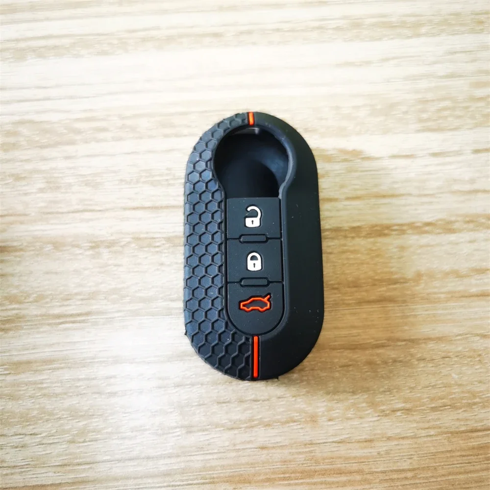 Silicone Car Flip Key Case Cover For Fiat Ducato 500 500L Panda Grande Punto Lancia Musa Auto Shell Fob Keychain Accessories image 5
