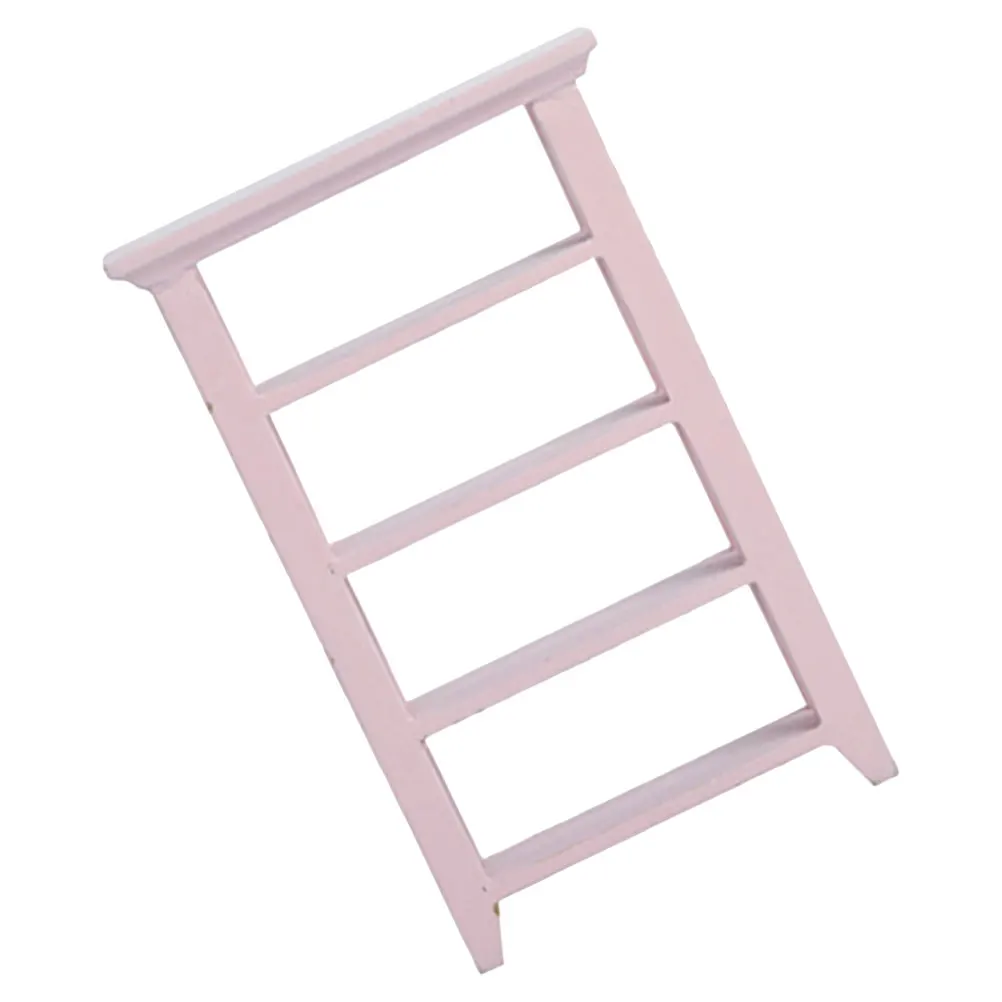 

Mini Furniture Storage Rack White 4 Layers Dollhouse Shelves Wooden Display Bookshelf MiniatureFurniture Toy Realistic Design