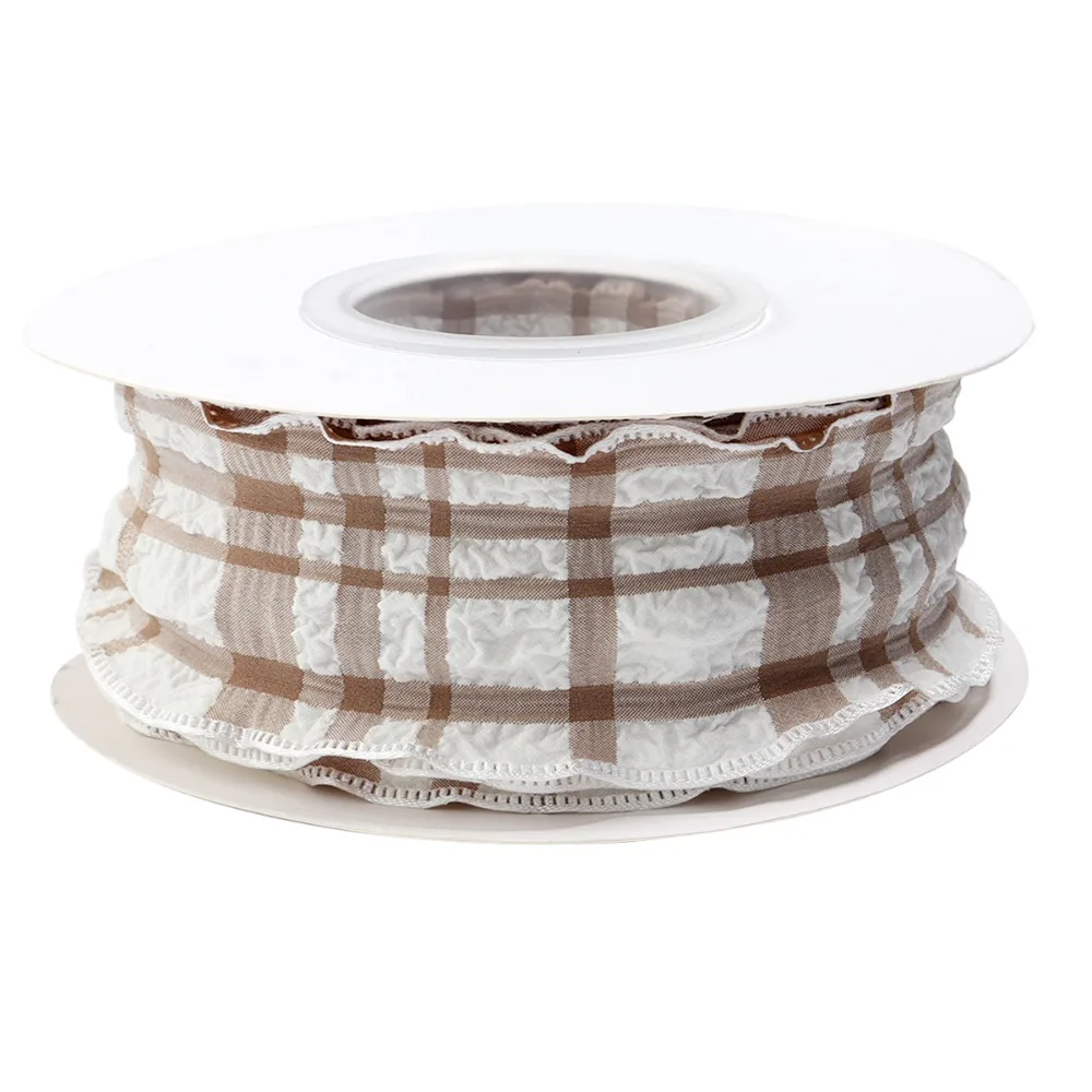 

Creative 10 Yard Plaid Ribbon Gift Wrapping Bouquets Reusable Korean Ribbons Easy Cut 4CM Width Gingham Ribbons Party Decoration