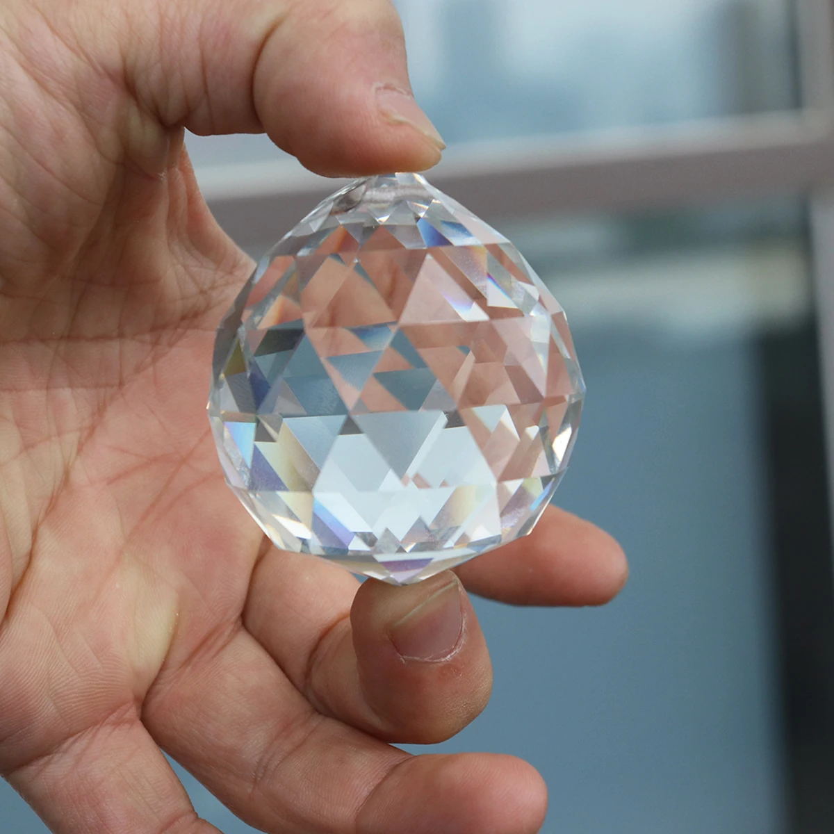 

Clear Crystal Chandelier Lamp Lighting Drops Pendants Balls Prisms Hanging Ornament Transparent Size 50Mm Decorative Wedding