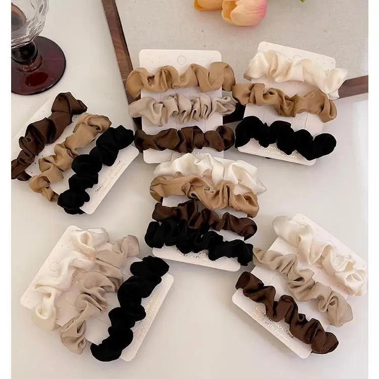 

Melard Satin Scrunchies Women Solid Color Hair Rope Elegant Ponytail Holder Rubber Band Elastic Hairband Hair Accessories
