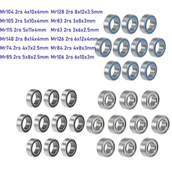 10Pcs Bearing MR63 MR74 MR83 MR84 MR85 MR105 MR106 MR115 MR126 MR128 MR148 -2RS Bule Or Black ZZ Miniature Mini Ball Bearings